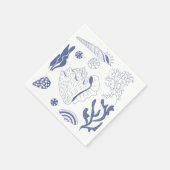 Nahtloses Muster mit Muscheln Serviette (Ecke)