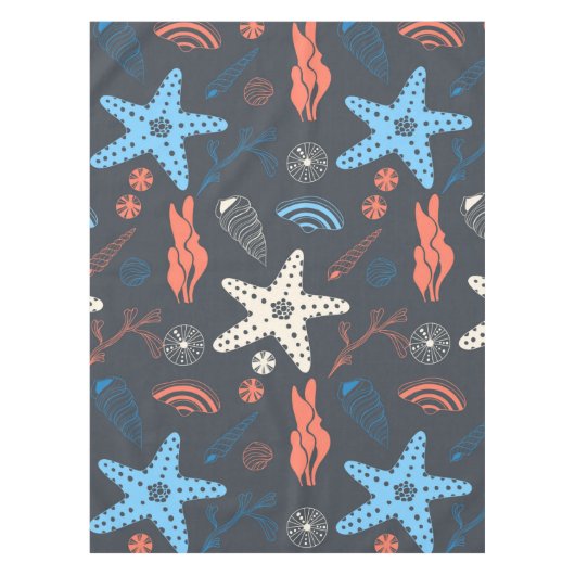 Nahtloses Muster mit Muscheln Tischdecke (Vorderseite)