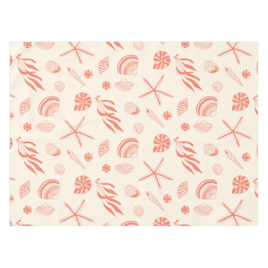 Nahtloses Muster mit Muscheln Tischdecke (Vorderseite (Horizontal))
