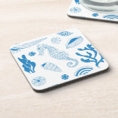 Nahtloses Muster mit Muscheln Untersetzer (Linke Seite)