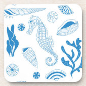 Nahtloses Muster mit Muscheln Untersetzer (Vorderseite)