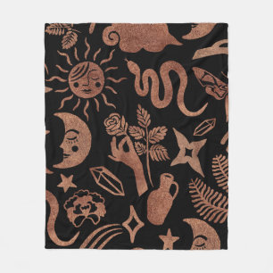 Nahtloses Muster mit mystischen und magischen Symb Fleecedecke