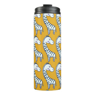 Nahtloses Muster mit niedlichem Cartoon zebras gel Thermosbecher