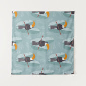 Nahtloses Muster mit niedlichem Dschungelpapagei-T Wandteppich (Vorderseite (Horizontal))