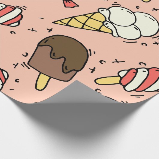 Nahtloses Muster mit niedlichem Eis und Lollipops Geschenkpapier (Ecke)