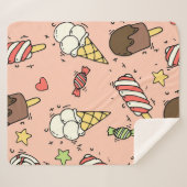 Nahtloses Muster mit niedlichem Eis und Lollipops Sherpadecke (Vorderseite (Horizontal))