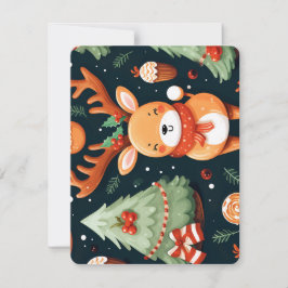 Nahtloses Muster mit niedlichem Hirsch Feiertagskarte