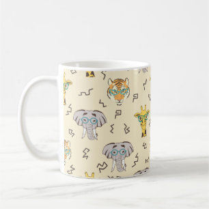 Nahtloses Muster mit niedlichen afrikanischen Tier Kaffeetasse