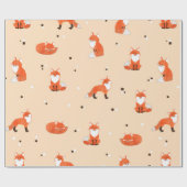 Nahtloses Muster mit niedlichen Aquarellfüchsen. V Geschenkpapier (Flach)