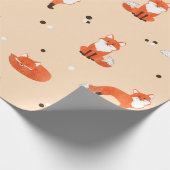 Nahtloses Muster mit niedlichen Aquarellfüchsen. V Geschenkpapier (Ecke)