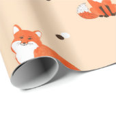 Nahtloses Muster mit niedlichen Aquarellfüchsen. V Geschenkpapier (Rolleneckpunkt)