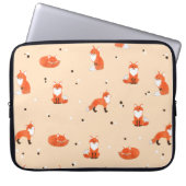 Nahtloses Muster mit niedlichen Aquarellfüchsen. V Laptopschutzhülle (Vorderseite)