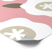 Nahtloses Muster mit niedlichen Blume auf rosa Bac Poster (Ecke)