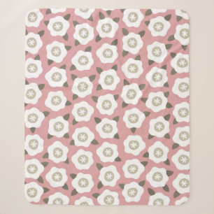 Nahtloses Muster mit niedlichen Blume auf rosa Bac Sherpadecke