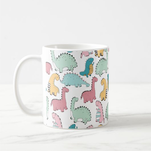 nahtloses Muster mit niedlichen Farben, hell, rosa Kaffeetasse (Links)