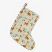 Nahtloses Muster mit niedlichen Giraffen und Bäume Kleiner Weihnachtsstrumpf (Vorderansicht (hängend))