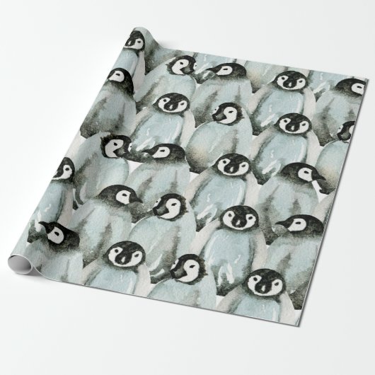 Nahtloses Muster mit niedlichen Pinguinen Geschenkpapier (Ungerollt)