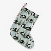 Nahtloses Muster mit niedlichen Pinguinen Kleiner Weihnachtsstrumpf (Vorderansicht (hängend))