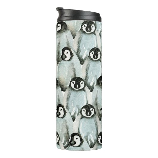 Nahtloses Muster mit niedlichen Pinguinen Thermosbecher (Nach rechts gedreht)