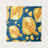 Nahtloses Muster mit niedlichen polygonalen Cartoo Wandteppich (Vorderseite (Horizontal))