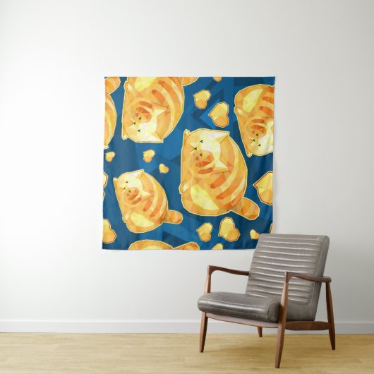 Nahtloses Muster mit niedlichen polygonalen Cartoo Wandteppich (Beispiel (Horizontal))