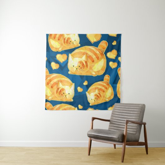 Nahtloses Muster mit niedlichen polygonalen Cartoo Wandteppich (Beispiel)