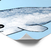 Nahtloses Muster mit niedlichen Walen und Sternen. Poster (Ecke)