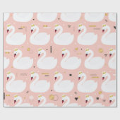 Nahtloses Muster mit niedlichen weißen Schwänen. A Geschenkpapier (Flach)