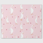 Nahtloses Muster mit niedlicher Ente mit Herz auf Geschenkpapier (Flach)