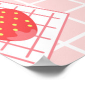 Nahtloses Muster mit niedlicher Erdbeermilch aus C Poster (Ecke)