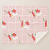 Nahtloses Muster mit niedlicher Erdbeermilch aus C Sherpadecke (Vorderseite (Horizontal))
