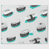 Nahtloses Muster mit Nigiri-Sushi Geschenkpapier (Flach)