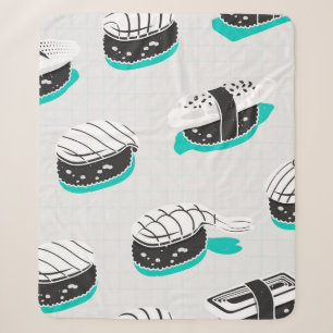 Nahtloses Muster mit Nigiri-Sushi Sherpadecke