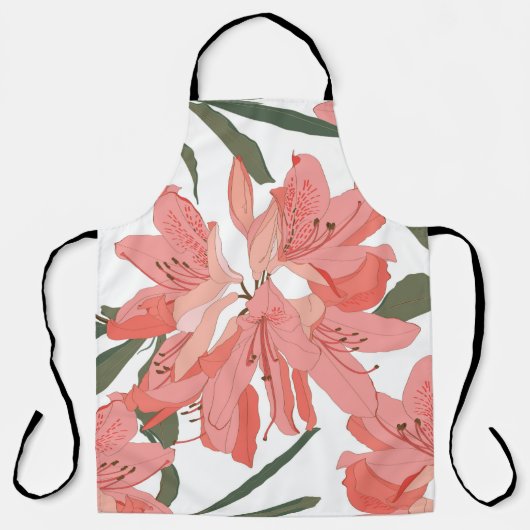 Nahtloses Muster mit Oleander-Blume. Blumenkäppche Schürze (Vorderseite)