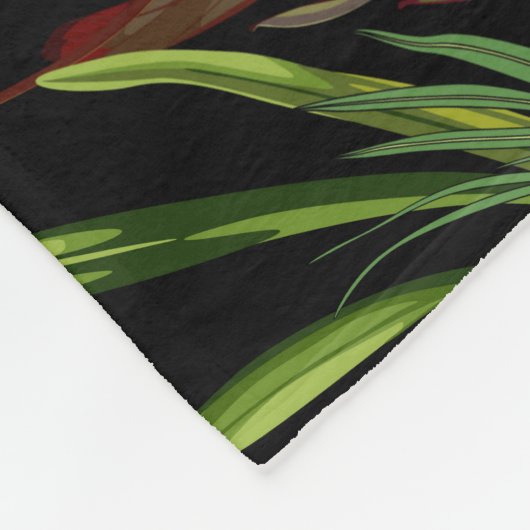 Nahtloses Muster mit Orchideen und Protea-Blume. Fleecedecke (Ecke)