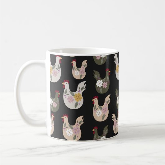 Nahtloses Muster mit Osterhühnern und anderen Kaffeetasse (Links)