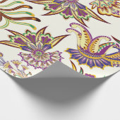 Nahtloses Muster mit Paisley und Blütenpaisley Geschenkpapier (Ecke)