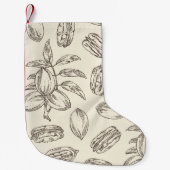 Nahtloses Muster mit Pekan: Pekanüsse und Blätter Kleiner Weihnachtsstrumpf (Vorderseite)