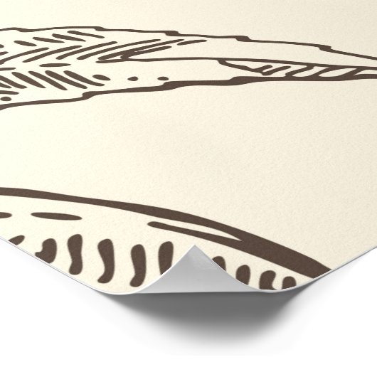 Nahtloses Muster mit Pekan: Pekanüsse und Blätter Poster (Ecke)