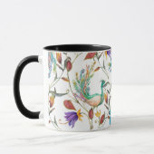 Nahtloses Muster mit Pfau und Blume Tasse (Links)