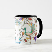 Nahtloses Muster mit Pfau und Blume Tasse (VorderseiteRechts)