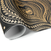 Nahtloses Muster mit Pfauenfedern. Freehand d Geschenkpapier (Rolleneckpunkt)