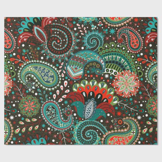 Nahtloses Muster mit Pisley-Elementen Geschenkpapier (Flach)