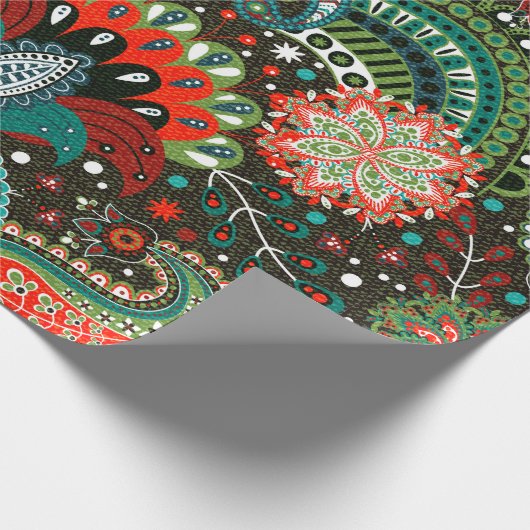 Nahtloses Muster mit Pisley-Elementen Geschenkpapier (Ecke)