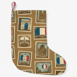  nahtloses Muster mit Porto-Briefmarke zum Thema  Kleiner Weihnachtsstrumpf