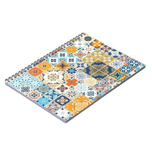 Nahtloses Muster mit portugiesischen Fliesen. illu Notizblock (Linke Seite)