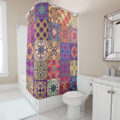 Nahtloses Muster mit portugiesischen Fliesen in Ta Duschvorhang (Beispiel)