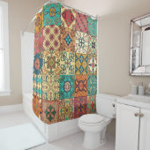 Nahtloses Muster mit portugiesischen Fliesen in Ta Duschvorhang (Beispiel)