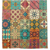 Nahtloses Muster mit portugiesischen Fliesen in Ta Duschvorhang (Vorderseite)