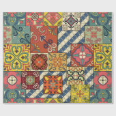 Nahtloses Muster mit portugiesischen Fliesen in Ta Geschenkpapier (Flach)